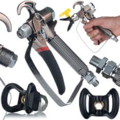 Rosfix TurboJet TJ1 Brizgalna Pištola – Jeklo, 1/4 Navoj, 488 G, za Graco/Wagner/Titan | Visokotlačna Oprema