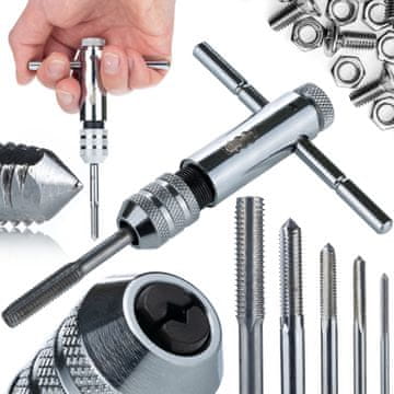 OEM Ročni Navojni Nastavnik M3–M8 – Jeklo, 11,2×3,4×3,2 Cm, 75 G | za Kovino, Les, Plastiko