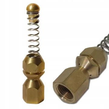 Rosfix JetTwist Pro 1/8 BrassSpin – Rotacijska Šoba za Čiščenje Cevovodov | Mosič, 1/8 Navoj, 3D Rotacijski Struž
