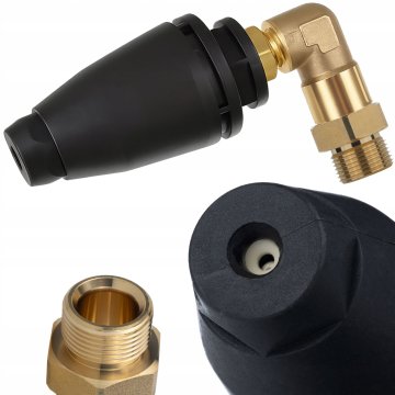 Rosfix Nadomestni Del za Visokotlačni Čistilnik OleoMac Dewalt Stanley Kranzle – 90° Kotična Rotacijska Šoba | M22x1,5, 14 Mm