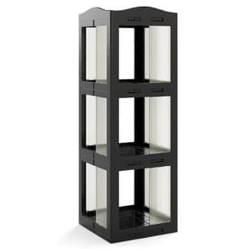 Northio 3-nivojska vrtljiva knjižna polica, kotna polica za varčevanje s prostorom