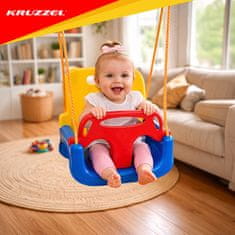 Kruzzel Otroška Gugalnica 3v1 Nastavljiv Varnostni Trak Protizdrsna Konstrukcija