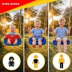 Kruzzel Otroška gugalnica 3v1 | gugalnica ki raste z otrokom | 6m+ | do 30 kg | notranja in zunanja