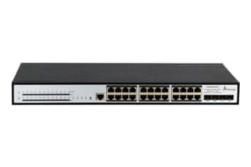 No Name Extralink Chiron Pro | Stikalo PoE | 24x RJ45 1000Mb/s PoE, 4x SFP+, L3, upravljano, 370W