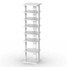 Northix Leseno stojalo za čevlje - 8-nadstropni vertikalni organizator, bel