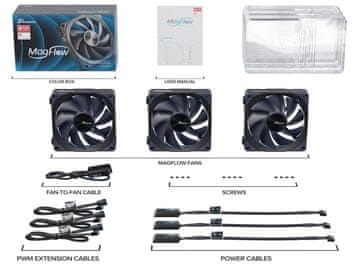 Seasonic Seasonic MagFlow 3-Fan Kit Ohišje računalnika 12 cm Črna 3 kosi