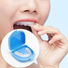 Škatlica za zobni aparat in proteze - z zračnimi odprtinami, kompaktna - narejena iz PP - brez BPA, lahka in trpežna, za retencijske opornice in ščitnike