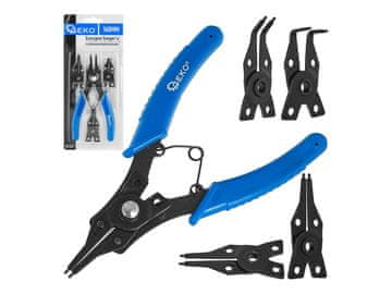 GEKO Klešče za varovalne obročke 160 mm, 4 zamenljive konice - G01687