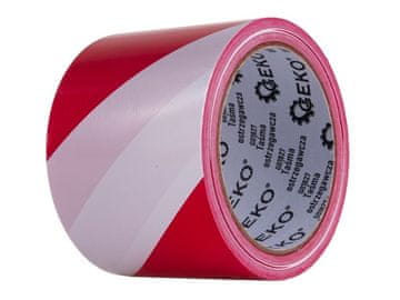 GEKO Rdeče-bel opozorilni trak 75 mm x 100 m G01827