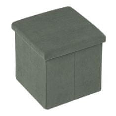 Autronic Tabure Stool with storage space, green corduroy fabric (TAB-471 GRN6)