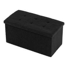 Autronic Tabure Stool with storage space, black corduroy fabric (TAB-472 BK6)