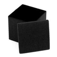 Autronic Tabure Stool with storage space, black corduroy fabric (TAB-471 BK6)