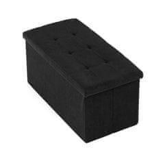 Autronic Tabure Stool with storage space, black corduroy fabric (TAB-472 BK6)