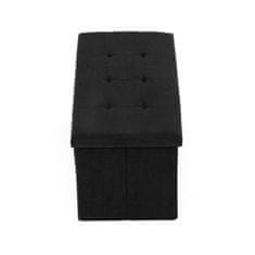 Autronic Tabure Stool with storage space, black corduroy fabric (TAB-472 BK6)