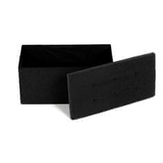 Autronic Tabure Stool with storage space, black corduroy fabric (TAB-472 BK6)