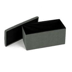 Autronic Tabure Stool with storage space, green corduroy fabric (TAB-472 GRN6)