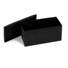 Autronic Tabure Stool with storage space, black corduroy fabric (TAB-472 BK6)