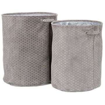Autronic Koš za perilo Laundry basket - fabric, polyester, gray, price for a set of 2 pieces (LK9575-GREY)