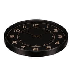 Autronic Stenska ura Wall clock - diameter 60 cm, metal, black with gold numbers (HW4002)