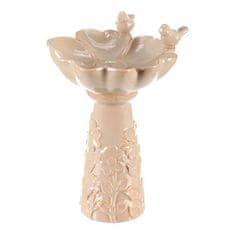 Autronic Napajalnik/krmilnik Bird feeder - ceramic, flower with birds, standing, cream (KEX6004 CRM-S)