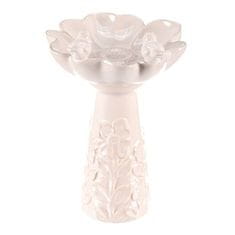 Autronic Napajalnik/krmilnik Bird feeder - ceramic, flower with birds, standing, white (KEX6004 WT-S)