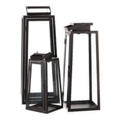 Autronic Svetilka Metal lantern - four-sided, black, price for a set of 3 pieces (LUC302)