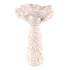 Autronic Napajalnik/krmilnik Bird feeder - ceramic, flower with birds, standing, white (KEX6004 WT-L)