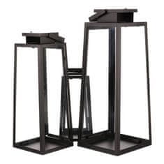 Autronic Svetilka Metal lantern - four-sided, black, price for a set of 3 pieces (LUC302)