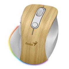 Genius Ergo 9000S Pro Wireless (31030039407) ergonomska Bleutooth brezžična miška 2.4GHz + BT borov les RGB