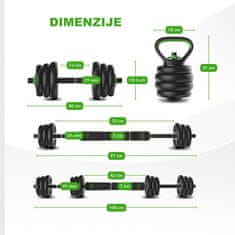 Tunturi Set uteži in ročk 20 kg