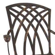 Vidaxl Komplet vrtne mize 3 pcs Bronasta Lit aluminij