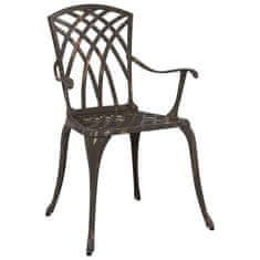 Vidaxl Komplet vrtne mize 3 pcs Bronasta Lit aluminij