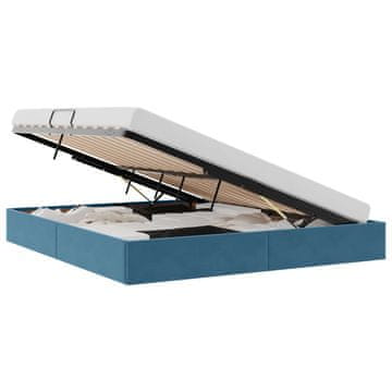 Vidaxl Ottomanska postelja Temno modra 180 x 200 cm Žamet