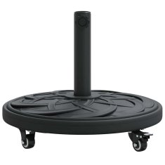 Vidaxl Podstavek za senčnik 15.35 kg Črna elezo Okrogla