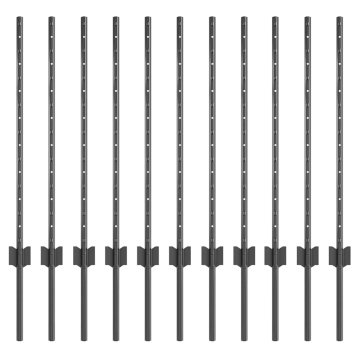 Vidaxl Steber ograje. 11 pcs Siva 80 cm Jeklo