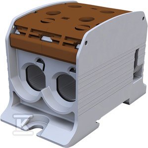 slomart Vijačni priključni blok za DIN-letev STB 95-2 Al/Cu 87520 SIMBLOCK, rjav