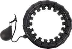 Trizand Hula Hoop z utežmi in masažnimi čepi, črn