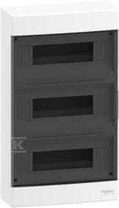 Schneider Electric Nadometna razdelilna omarica, Easy9 EU IP40 EZ9EU-3-12-NT-T prozorna vrata 3 vrste 12 modulov/vrsta