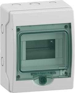 Schneider Electric Nadometna razdelilna omarica Mini Mureva (prej Kaedra) IP65 mMRV-1-6-NT-T prozorna vrata 1 vrsta 6 modulov/vrsta