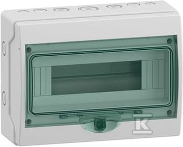 Schneider Electric Nadometna razdelilna omarica Mini Mureva (prej Kaedra) IP65 mMRV-1-12-NT-T prozorna vrata 1 vrsta 12 modulov/vrsta