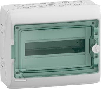 Schneider Electric Nadometna razdelilna omarica Mureva (prej Kaedra) IP65 MRV-1-12-NT-T prozorna vrata 1 vrsta 12 modulov/vrsta