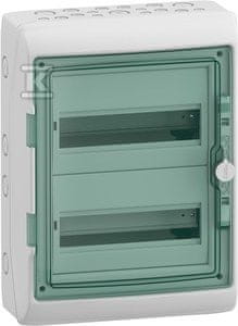 Schneider Electric Nadometna razdelilna omarica Mureva (prej Kaedra) IP65 MRV-2-12-NT-T prozorna vrata 2 vrsti 12 modulov/vrsta