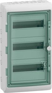 Schneider Electric Nadometna razdelilna omarica Mureva (prej Kaedra) IP65 MRV-3-12-NT-T prozorna vrata 3 vrste 12 modulov/vrsta