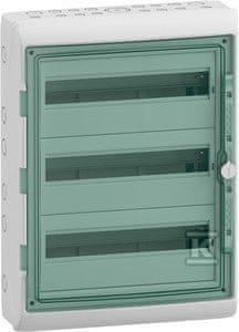 Schneider Electric Nadometna razdelilna omarica Mureva (prej Kaedra) IP65 MRV-3-18-NT-T prozorna vrata 3 vrste 18 modulov/vrsta