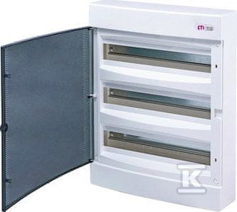 ETI Nadometno ohišje 3 vrste po 18 modulov, prosojna vrata ECT 3X18PT-S
