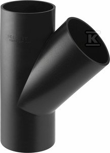 Geberit PEHD T-kos 200x160/45 stopinjski, črne barve (HDPE odvodnjavanje)
