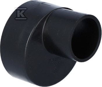 Geberit PEHD redukcija (zožitev) 90x50 asimetrična kratka, črne barve (HDPE odvodnjavanje)