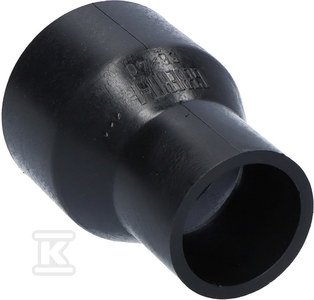 Geberit PEHD redukcija (zožitev) 56x40 simetrična kratka, črne barve (HDPE drenaža)