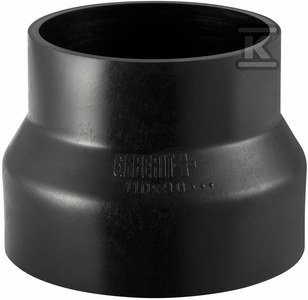 Geberit PEHD redukcija (konus) 75x50 simetrična kratka, črne barve (HDPE odvodnjavanje)