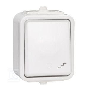 Schneider Electric Nadometno stikalo za stopnišče, IP44, bel Cedar